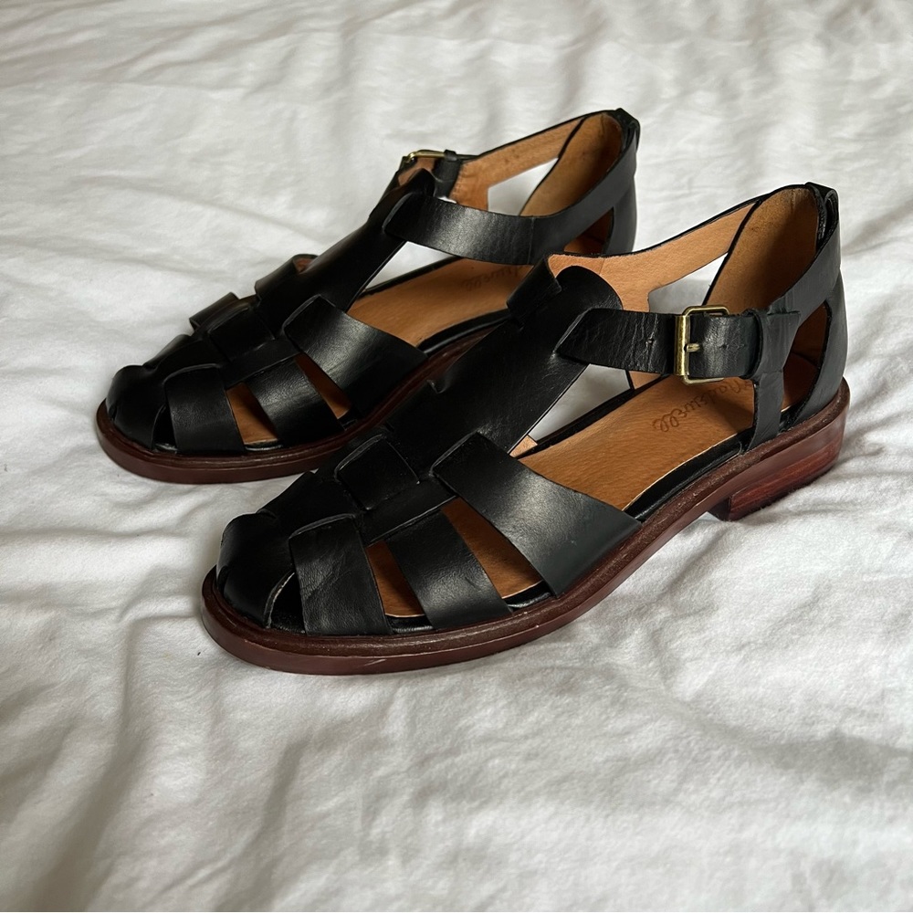 Madewell Rina Black Fisherman Flat
